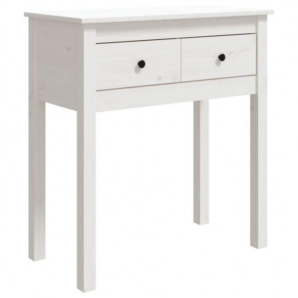 Mesa consola 70x35x75 cm pinho maciço branco M 2