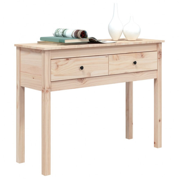Mesa consola madera maciza de pino 100x35x75 cm M 4