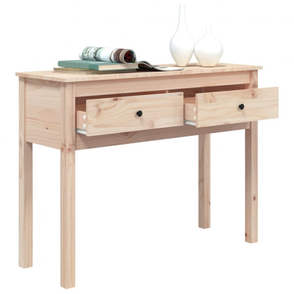Mesa consola madera maciza de pino 100x35x75 cm M 5