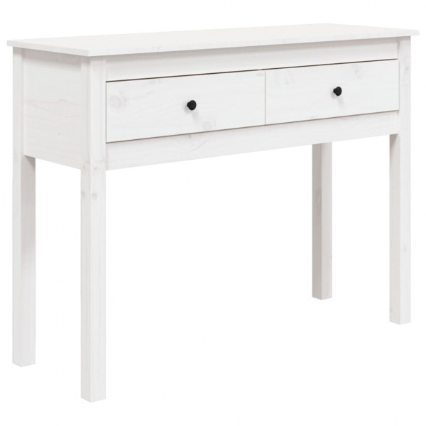 Mesa consola 100x35x75 cm pinho maciço branco M 2