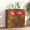 Aparador com luzes LED 80x35x75 cm carvalho fumado 3