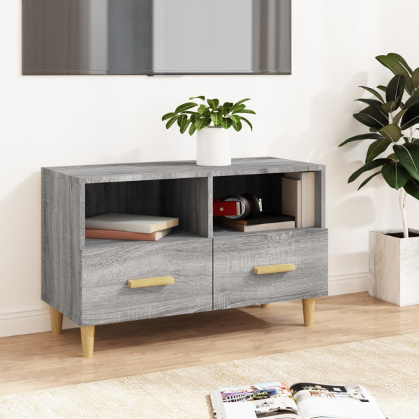Mueble de TV madera de ingeniería gris Sonoma 80x36x50 cm M 2