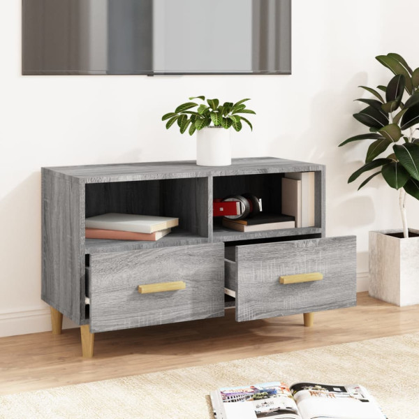 Mueble de TV madera de ingeniería gris Sonoma 80x36x50 cm M 3