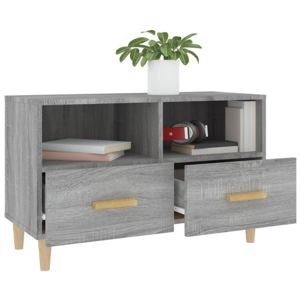 Mueble de TV madera de ingeniería gris Sonoma 80x36x50 cm M 5