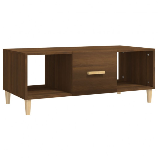 Mesa de centro madera contrachapada roble marrón 102x50x40 cm M 2