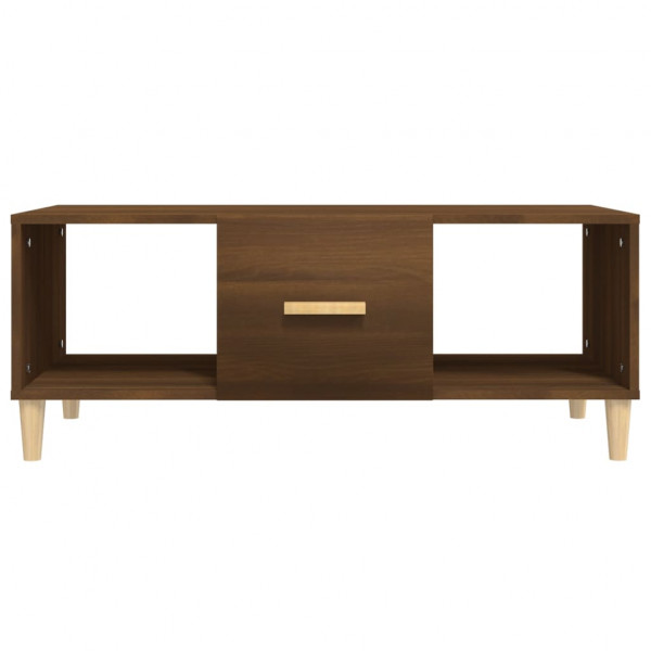 Mesa de centro madera contrachapada roble marrón 102x50x40 cm M 3