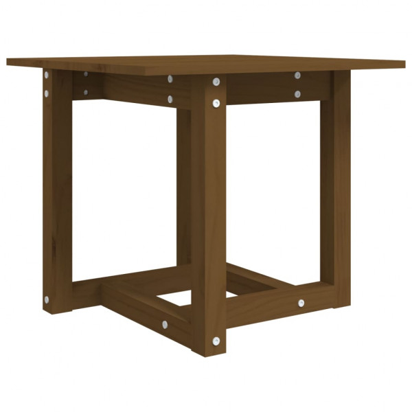 Mesa de centro madera maciza de pino marrón miel 50x50x45 cm M 2