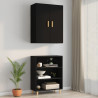 Armario de pared colgante negro 69.5x34x90 cm 3