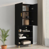 Armario de pared colgante negro 69.5x34x90 cm 4