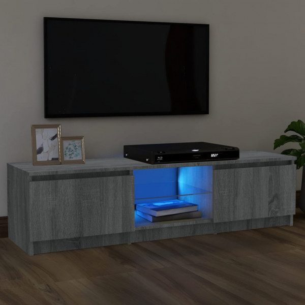 Mueble de TV con luces LED gris Sonoma 120x30x35.5 cm D