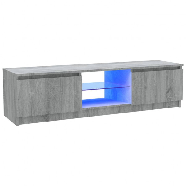Mueble de TV con luces LED gris Sonoma 120x30x35.5 cm M 2