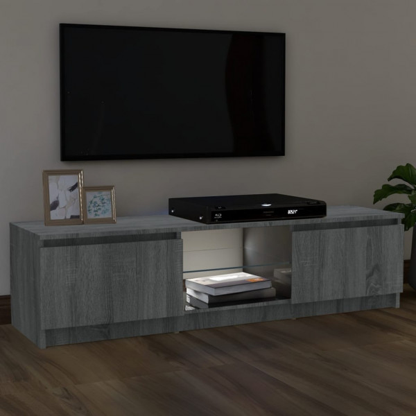 Mueble de TV con luces LED gris Sonoma 120x30x35.5 cm M 5