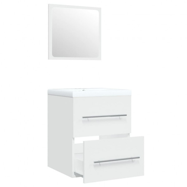 Mueble de baño con lavabo madera contrachapada blanco M 5