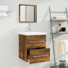 Mueble de baño con lavabo madera contrachapada roble ahumado 3