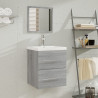 Mueble de baño con lavabo madera contrachapada gris Sonoma 1