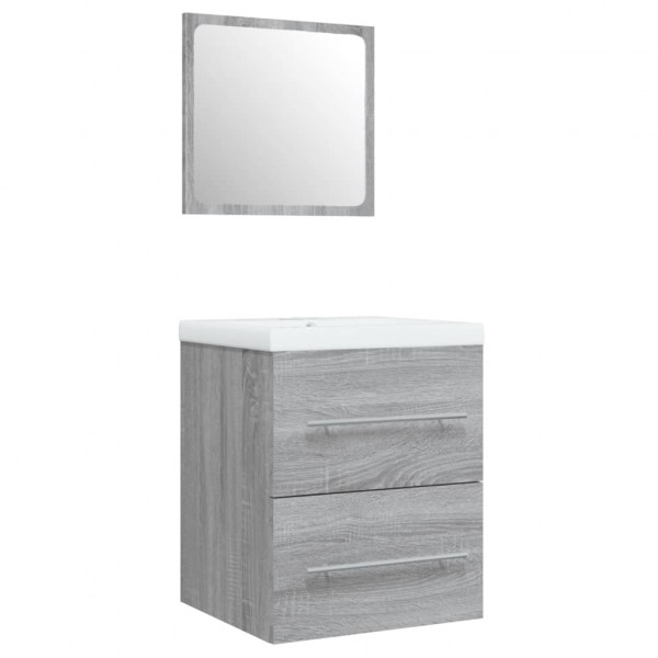 Mueble de baño con lavabo madera contrachapada gris Sonoma M 4