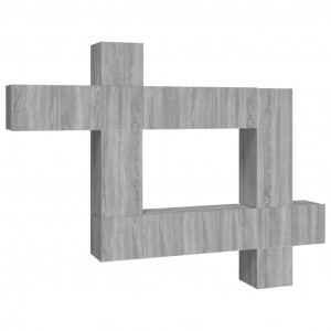 Set de muebles para TV 10 pzas madera contrachapada gris Sonoma H