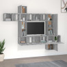 Set de muebles para TV 10 pzas madera contrachapada gris Sonoma 3