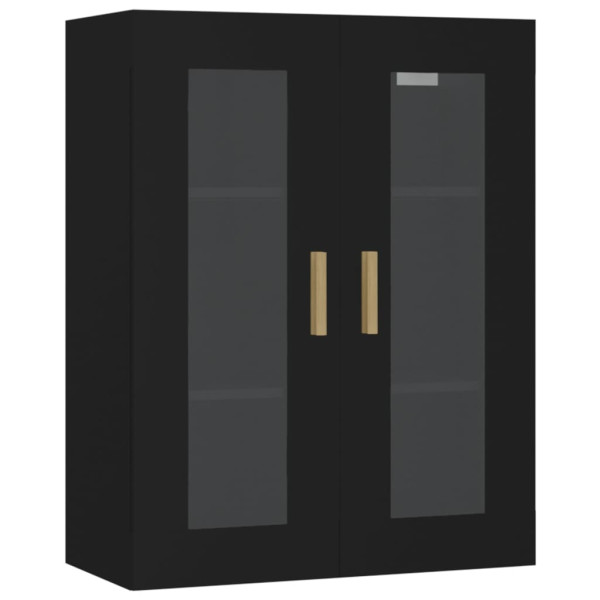 Armario de pared colgante negro 69.5x34x90 cm M 2
