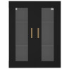 Armario de pared colgante negro 69.5x34x90 cm 3