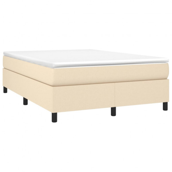 Estructura de cama box spring tela color crema 140x200 cm M 3