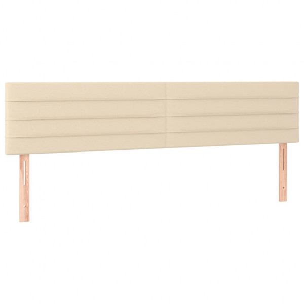 Cabeceira de cama 2 pcs tecido 80x5x78/88 cm creme M 2