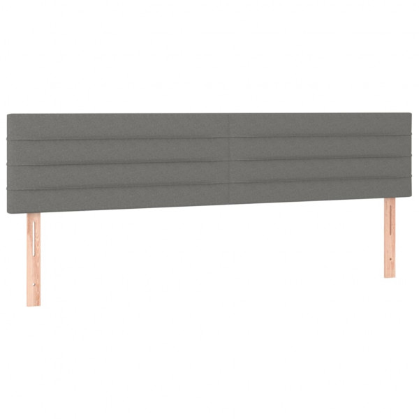 Cabeceira de cama 2 pcs tecido 100x5x78/88 cm cinzento-escuro M 2
