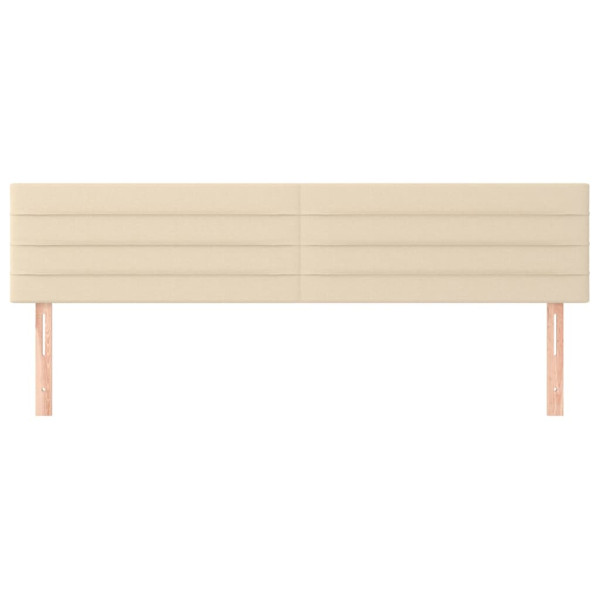 Cabeceira de cama 2 pcs tecido 100x5x78/88 cm creme M 3