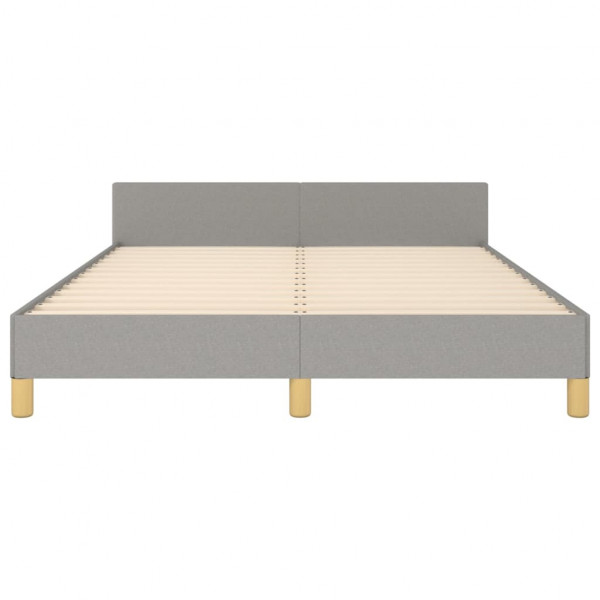 Estructura de cama con cabecero de tela gris claro 140x190 cm M 5