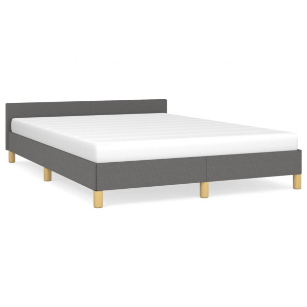 Estrutura de cama sem colchão 140x190 cm tecido cinzento-escuro M 2