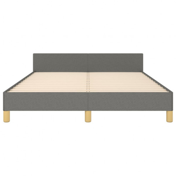 Estrutura de cama sem colchão 140x190 cm tecido cinzento-escuro M 5