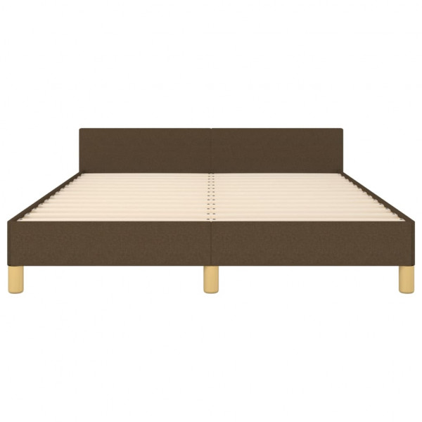 Estrutura de cama sem colchão 140x190 cm tecido castanho-escuro M 5