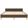 Estructura de cama con cabecero de tela marrón oscuro 140x190cm 5