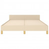 Estructura de cama con cabecero de tela color crema 140x190 cm 5
