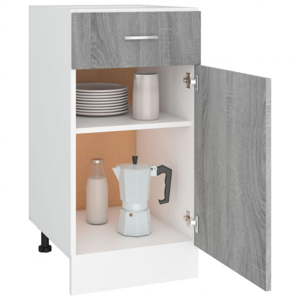 Armario bajo de cocina contrachapada gris Sonoma 40x46x81.5 cm M 4