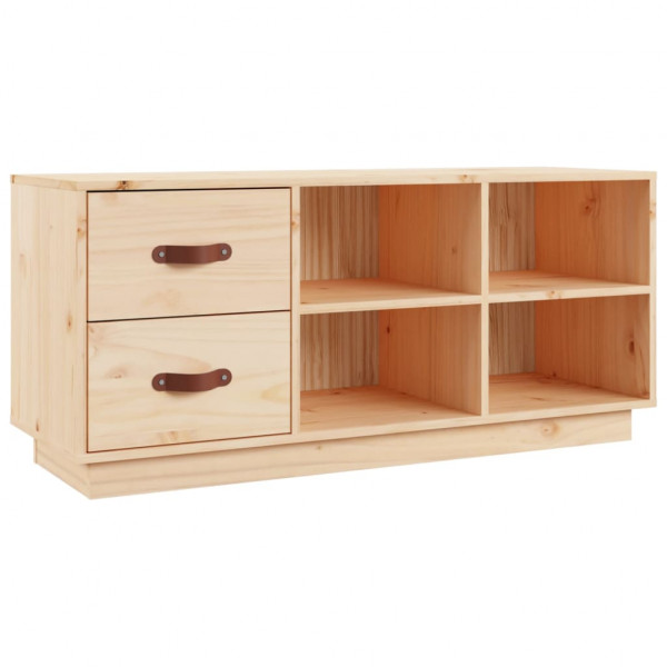 Banco zapatero madera maciza de pino 100x34x45 cm M 2