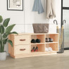 Banco zapatero madera maciza de pino 100x34x45 cm 3