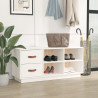 Banco zapatero madera maciza de pino blanco 100x34x45 cm 3