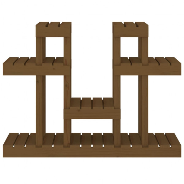 Soporte para plantas madera maciza pino miel 104.5x25x77.5 cm M 5