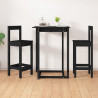 Cadeiras de bar 2 pcs 40x41.5x112 cm pinho maciço preto 1
