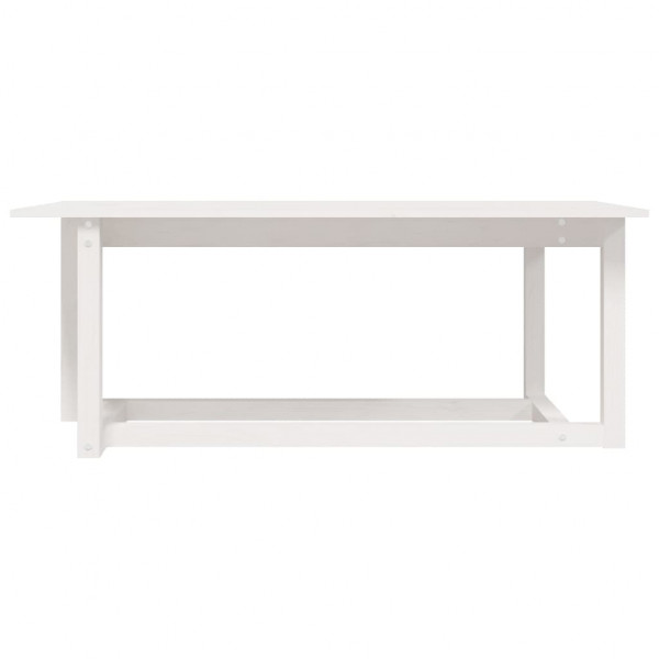 Mesa de centro 110x55x45 cm madeira de pinho maciça branco M 3