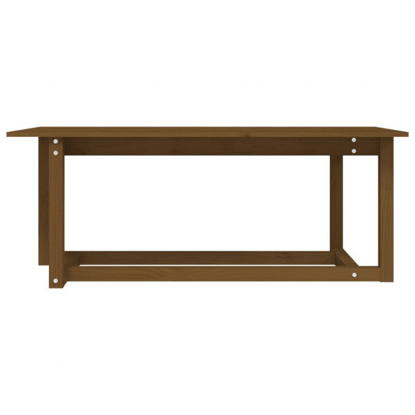 Mesa de centro madera maciza de pino marrón miel 110x55x45 cm M 3
