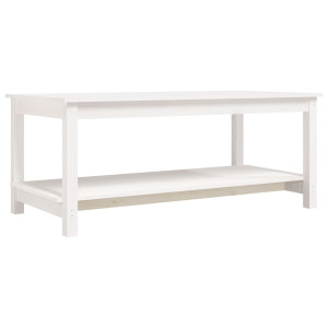 Mesa de centro de madera maciza de pino blanco 110x55x45 cm H
