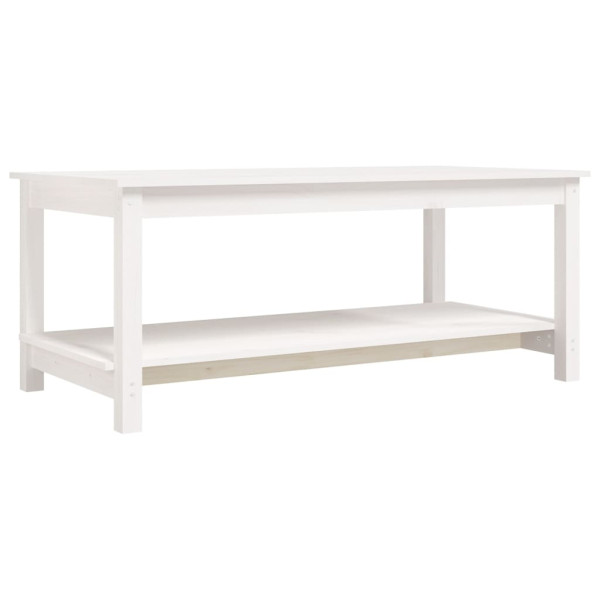 Mesa de centro 110x55x45 cm madeira de pinho maciça branco M 2