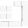 Set de muebles para TV 6 piezas madera contrachapada blanco 2