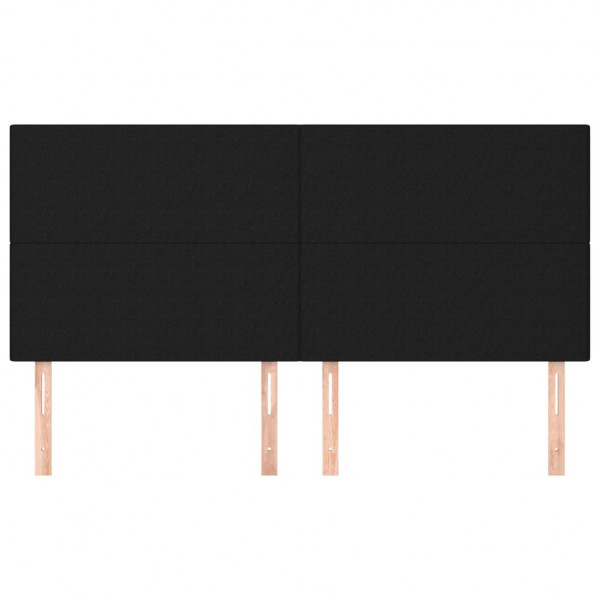 Cabeceros 4 unidades de tela negro 100x5x78/88 cm M 3