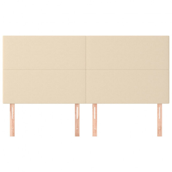 Cabeceira de cama 4 pcs tecido 100x5x78/88 cm creme M 3