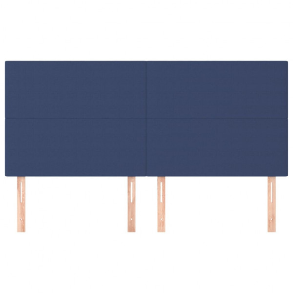 Cabeceira de cama 4 pcs tecido 100x5x78/88 cm azul M 3