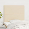 Cabeceira de cama 2 pcs tecido 100x5x78/88 cm creme 1
