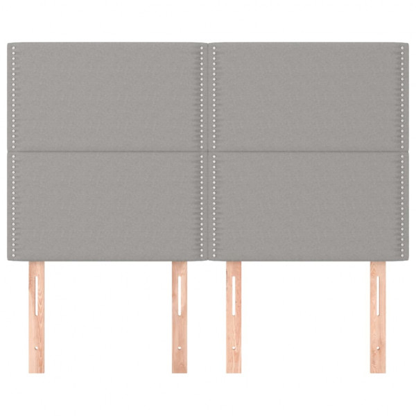 Cabeceira de cama 4 pcs tecido 72x5x78/88 cm cinzento-claro M 3